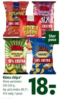 Coop 365 Kims chips tilbud