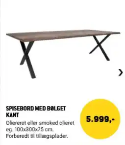 XL-BYG Spisebord med bølget kant tilbud