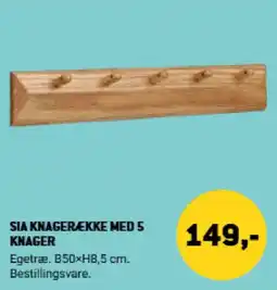 XL-BYG Sia knagerække med 5 knager tilbud