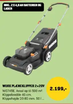XL-BYG Worx plåneklipper 2x20v tilbud