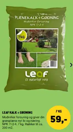 XL-BYG Leaf plænekalk + gødning tilbud