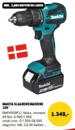 XL-BYG Makita slagboremaskine 18V tilbud