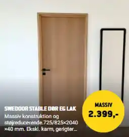 XL-BYG Swedoor stable dør eg lak tilbud