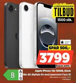Power Apple iPhone 16e 128GB, black tilbud