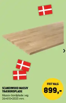 XL-BYG Scandiwood Massiv Træbordplade tilbud