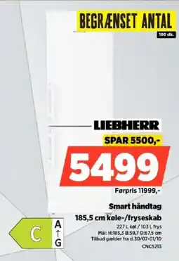 Power Liebherr 185,5 cm køle-/fryseskab tilbud