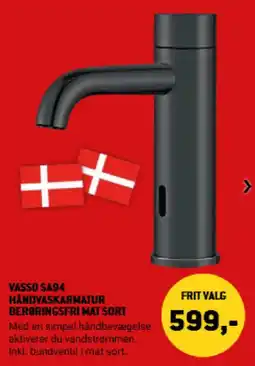 XL-BYG Vasso Sa94 håndvaskarmatur berøringsfri mat sort tilbud