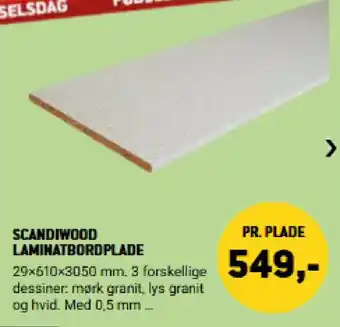 XL-BYG Scandiwood laminatbordplade tilbud
