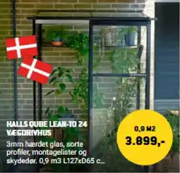 XL-BYG Halls Qube Lean-To 24 Vegdrivhus tilbud