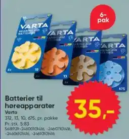 BigDollar Varta batterier til høreapparater tilbud