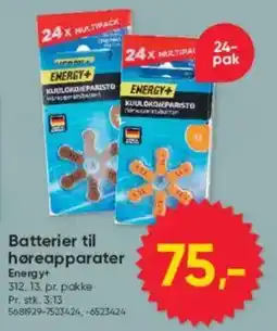 BigDollar Energy+ batterier til høreapparater tilbud