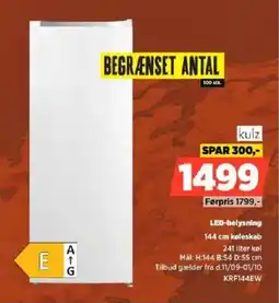 Power kulz 144 cm køleskab tilbud