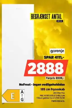 Power gorenje 185 cm fryseskab tilbud