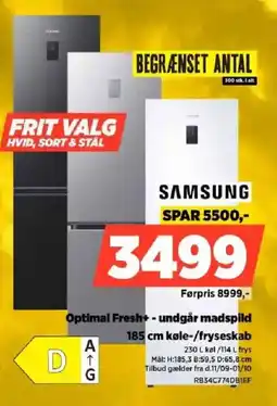 Power Samsung 185 cm køle-/fryseskab tilbud