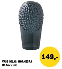XL-BYG Vase i Glas, Mørkegrå tilbud