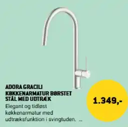 XL-BYG Adora Gracili køkkenarmatur børstet stål med udtræk tilbud