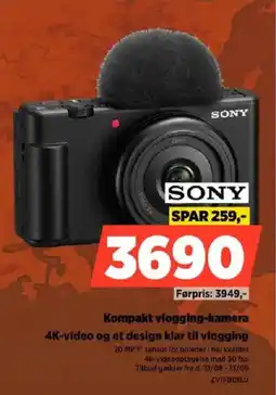 Power Sony Kompakt vlogging-kamera tilbud