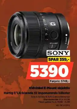 Power Sony Vidvinkel E-Mount objektiv tilbud