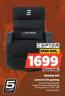 Power Cepter gaming stol tilbud