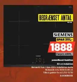 Power Siemens 60 cm induktion tilbud