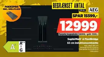 Power AEG SaphirMatt & FlexiBridge 83 cm induktionsemhætte tilbud