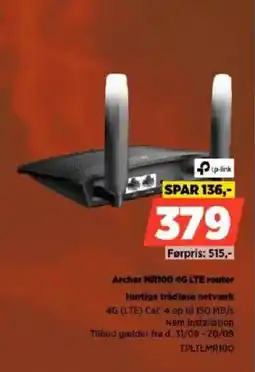 Power tp-link archer mr100 4g lte router tilbud