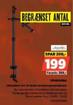 Power Dacota Udrækbar arm til ekstra monteringsmuligheder tilbud