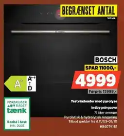 Power Bosch Testvindender med pyrolyse Indbygningsovn tilbud