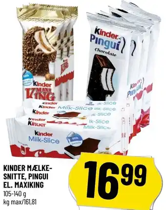 Løvbjerg Kinder Mælke-Snitte, Pingui El. Maxiking 105-140g tilbud