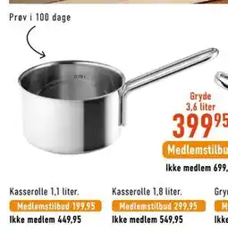 Imerco Kasserolle, Medlemspris tilbud