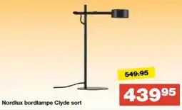 Bauhaus Nordlux bordlampe Clyde sort tilbud