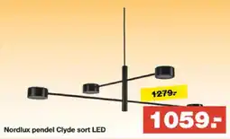 Bauhaus Nordlux pendel Clyde sort LED tilbud