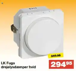 Bauhaus LK Fuga drejelysdæmper hvid tilbud