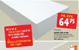 jem & fix Gyproc Gipsplade 13 mm tilbud