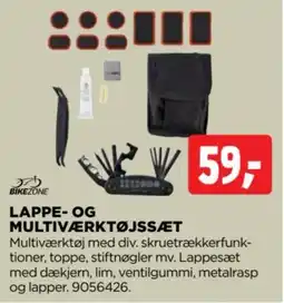 jem & fix Bikezone lappe- og multiværktøjssæt tilbud