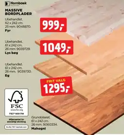 jem & fix Hornbaek Massive Bordplader tilbud