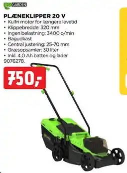 jem & fix PLÆNEKLIPPER 20 V tilbud