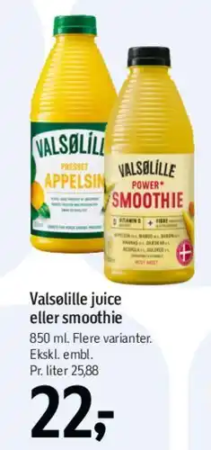 Føtex Valsølille juice eller smoothie tilbud