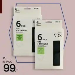 Føtex 6 par strømper i bomuld tilbud
