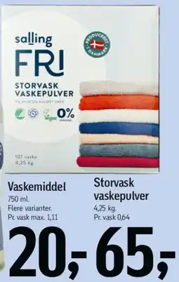 Føtex Storvask vasketpulver tilbud