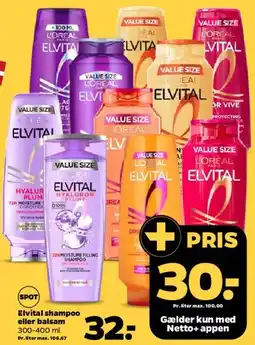 Netto L'Oréal Elvital shampoo eller balsam tilbud