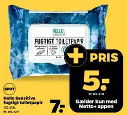Netto Hello Sensitive fugtigt toiletpapir tilbud
