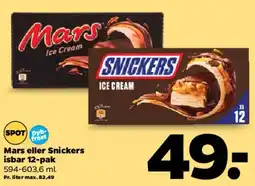 Netto Mars eller Snickers isbar 12-pak tilbud