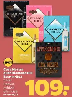 Netto Casa Nostra eller Diamond Hill (Bag-in-Box 3 L) tilbud
