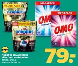 Netto Neophos opvasketabs eller OMO vaskepulver tilbud
