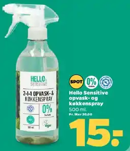 Netto Hello Sensitive 2-i-1 opvask- og køkkenspray tilbud