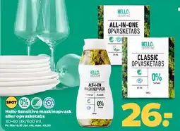 Netto Hello Sensitiv maskinopvask eller opvasketabs tilbud
