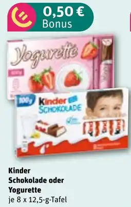 REWE DE Kinder Schokolade oder Yogurette tilbud