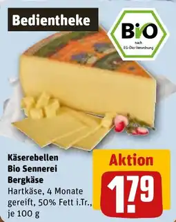 REWE DE Käserebellen Bio Sennerei Bergkäse tilbud