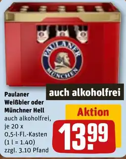 REWE DE Paulaner Weißbier oder Münchner Hell tilbud